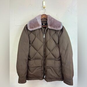 VINTAGE TEMPCO Men's Goose Down Puffer Coat Quilted Nylon‎ Jacket Army Green 42